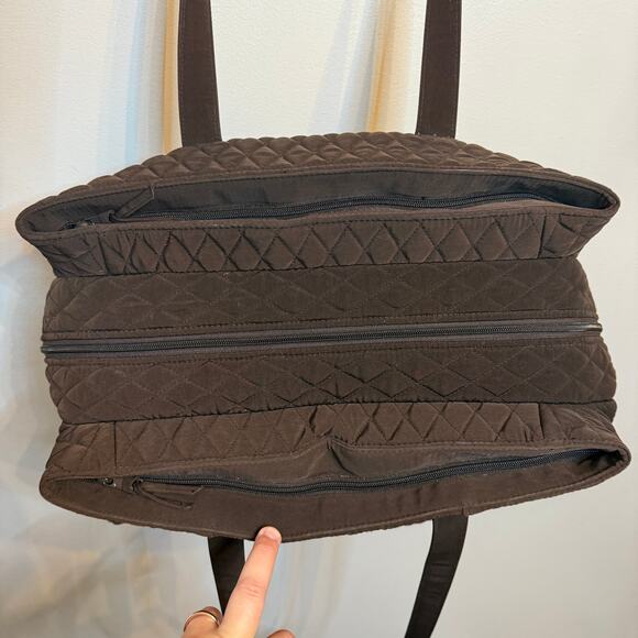 Vera Bradley Women's Quilted Weekender Large Duffle Bag Brown - Picture 5 of 11